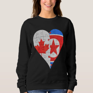 Canadian North Korea Flagga Heart T Shirt
