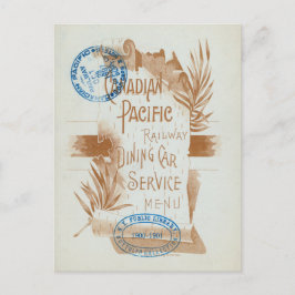 Canadian Pacific Railway Dining Car Menu 1897 Vykort