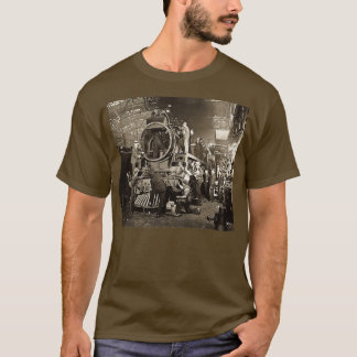 Canadian Pacific Steam Locomotive Under Repair T Shirt