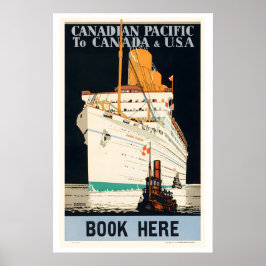 Canadian Pacific till Kanada och USA Vintage Resa Poster
