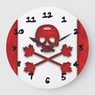 Canadian Pirat Flagga Stor Klocka