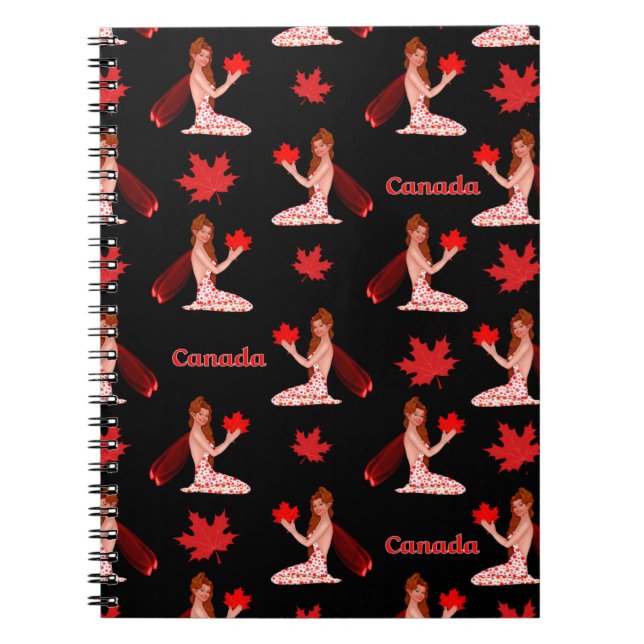 Canadian Pixie with Maple Löv Anteckningsbok Med Spiral (Framsidan)