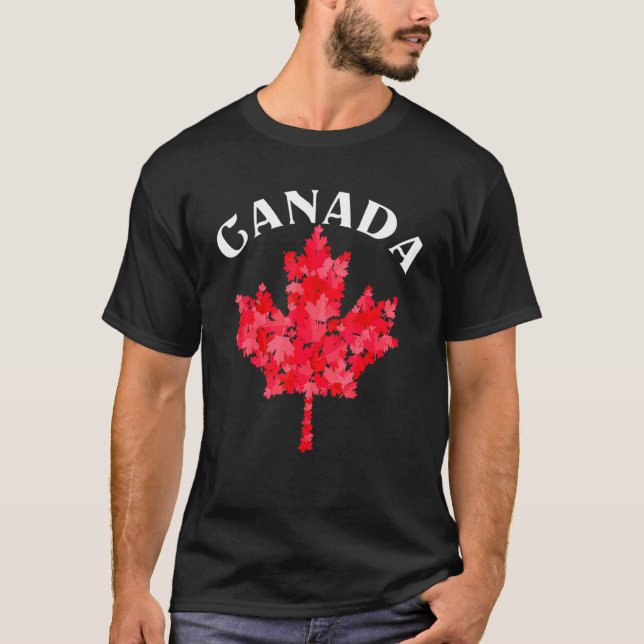 Canadian Pride Day Maple Löv Kanada T Shirt (Framsida)