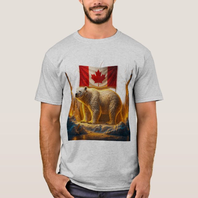 "Canadian Pride Polar Bear Tee – Majestic Wilderne (Framsida)
