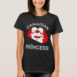 Canadian Princess Läppar Maple Löv Canadian Flagga T Shirt
