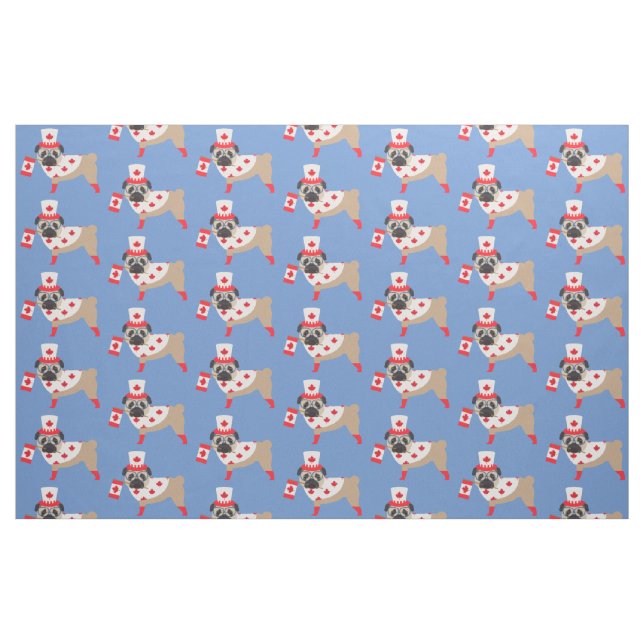 Canadian Pugs - Canada Day Fabric Tyg (Fat Quarter)