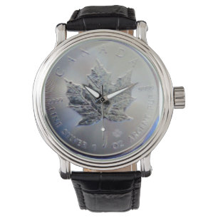Canadian Pure Silver Maple Löv Armbandsur
