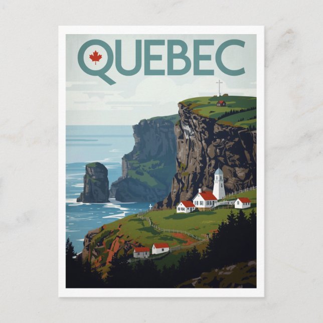 Canadian Quebec Coastal Landscape Lighthouse Vykort (Framsida)