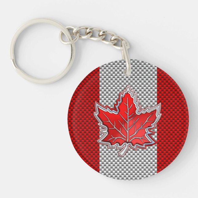 Canadian Red Maple Löv Carbon Fiber retro stil (Framsidan)