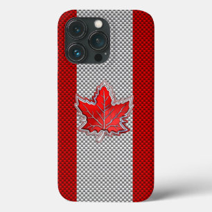 Canadian Red Maple Löv on Carbon Fiber Print