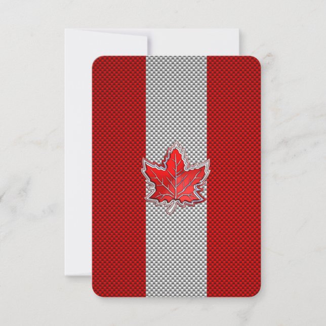 Canadian Red Maple Löv on Carbon Fiber Print (Framsida)