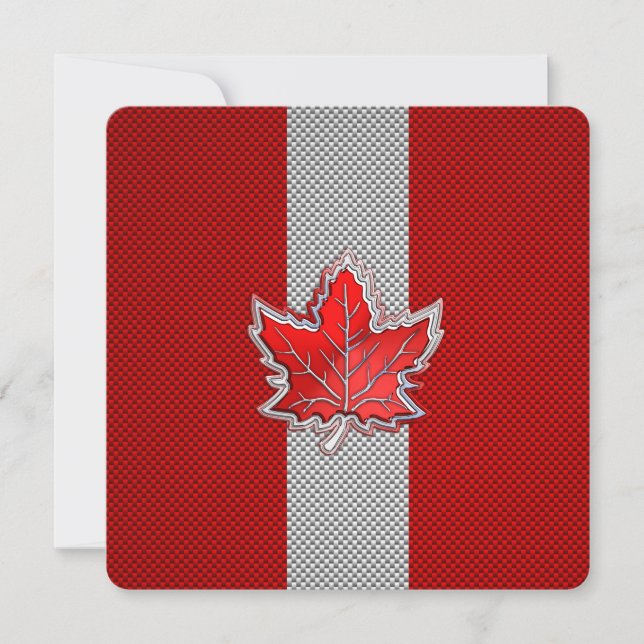 Canadian Red Maple Löv on Carbon Fiber Print (Framsida)