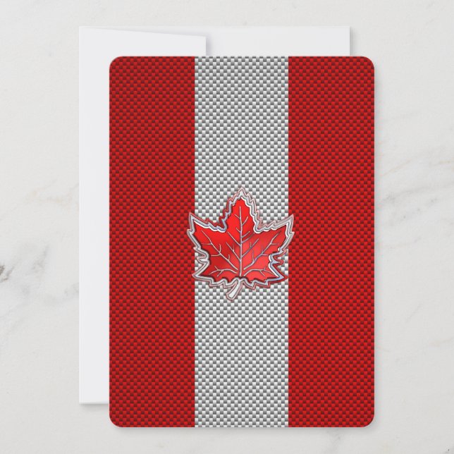 Canadian Red Maple Löv on Carbon Fiber Print (Framsida)