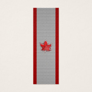 Canadian Red Maple Löv on Carbon Fiber Print Litet Visitkort