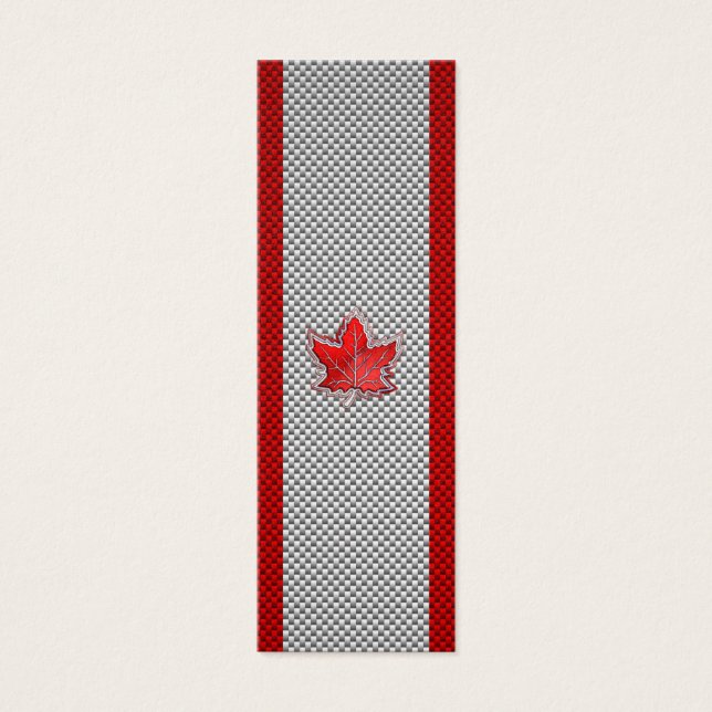Canadian Red Maple Löv on Carbon Fiber Print Litet Visitkort (Framsidan)