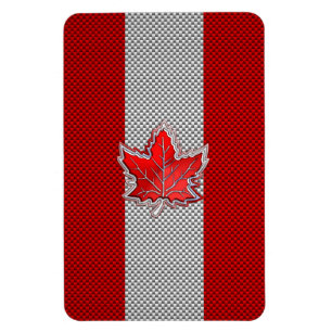 Canadian Red Maple Löv on Carbon Fiber stil Magnet