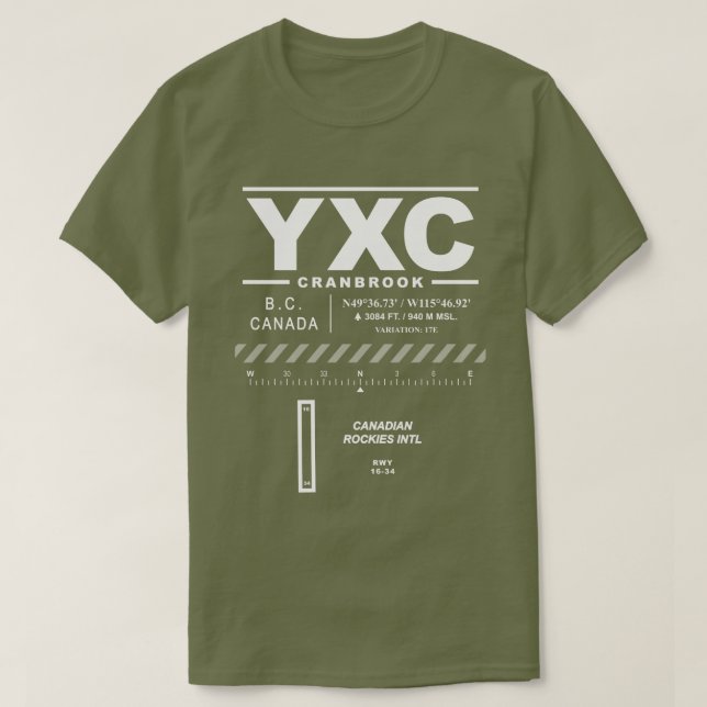 Canadian Rockies Internationell Airport YXC T-Shir T Shirt (Design framsida)