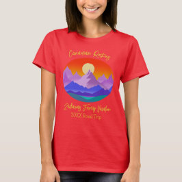Canadian Rockies Sunset Mountain Family Vacation T Shirt