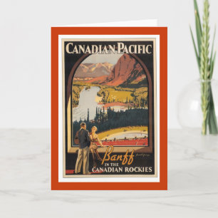 Canadian Rockies Travel Poster Lodrät Card Helgkort