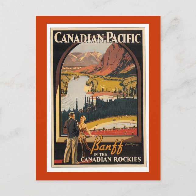 Canadian Rockies Travel Poster Vert Postcard Vykort (Framsida)