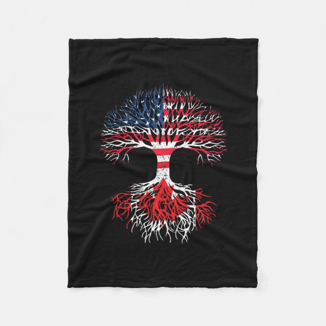 Canadian Roots American Grown Canada Flag Men Fleecefilt (Framsidan)