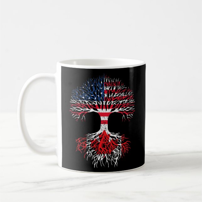 Canadian Roots American Grown Canada Flagga Manar Kaffemugg (Vänster)