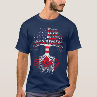 Canadian Roots American Grown Canada Flagga T Mana T Shirt