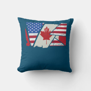 Canadian Roots HalAmerican Flagga Kanada Kudde