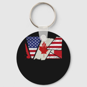 Canadian Roots HalAmerican Flagga Kanada Nyckelring