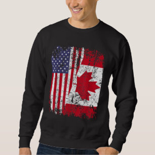 CANADIAN ROOTS Halamerikanska Flagga KANADA Lång Ärmad Tröja