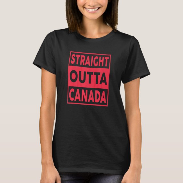 Canadian Roots Rakare Outta Canada Canadian Amer T Shirt (Framsida)
