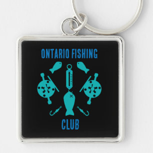Canadian Salmon Fishing Fyrkantig Silverfärgad Nyckelring