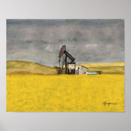 CANADIAN SCENES: ALBERTA PRAIRIES WATERCOLOR POSTER