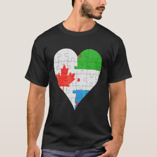 Canadian Sierra Leonean Flagga Heart T Shirt