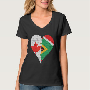 Canadian South African Flagga Heart T Shirt