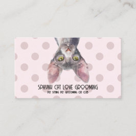 Canadian Sphynx Cat Pink Dots Visitkort