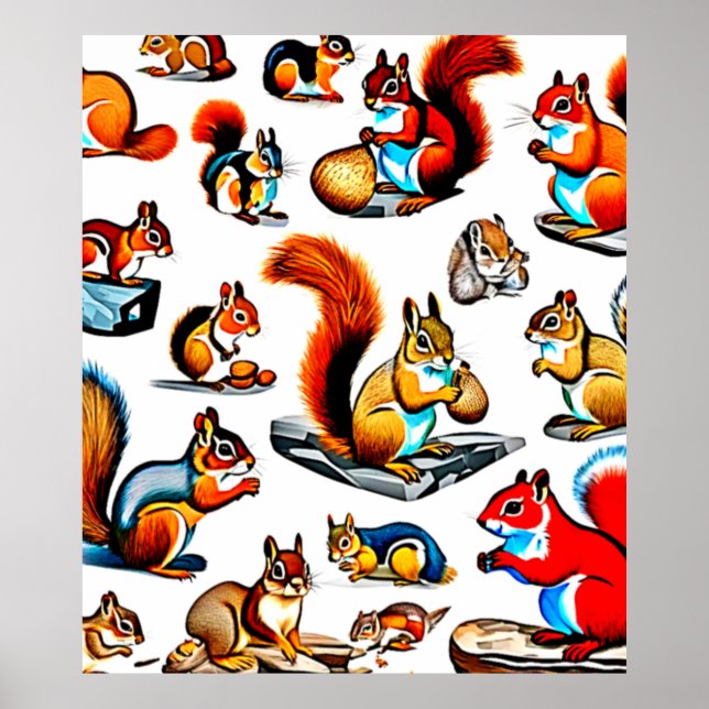 Canadian Squirrels and Chipmunks Design Poster (Framsidan)