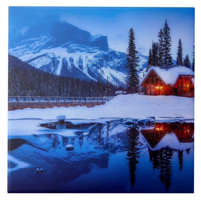 Canadian Sunset, liggande foto vid dusk, Kakelplatta (Framsidan)