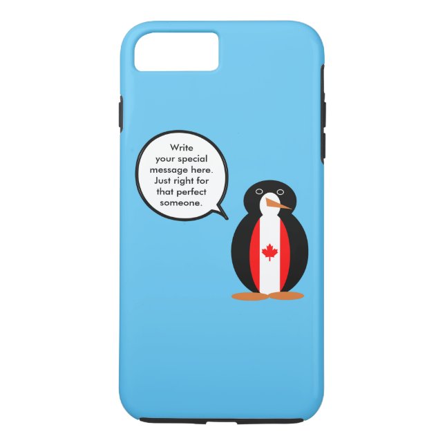Canadian Talking Ms Penguin Personlig Case-Mate iPhone Skal (Baksida)