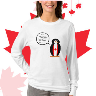 Canadian Talking Ms Penguin Personlig T Shirt