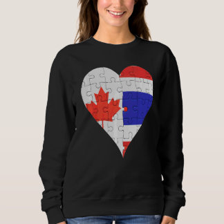 Canadian Thai Flagga Heart T Shirt