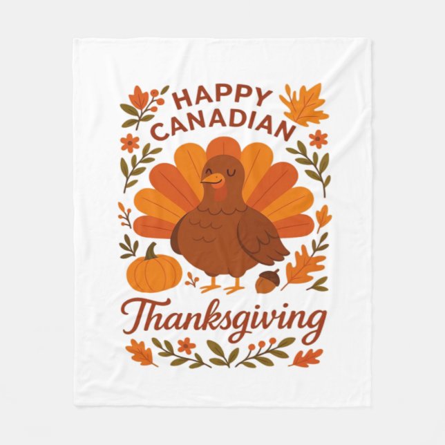 Canadian Thanksgiving Autumn Firande Classic T Fleecefilt (Framsidan)