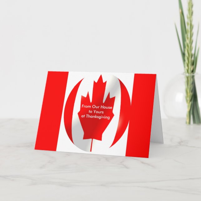 Canadian Thanksgiving Card Canadian Flagga Bubble Helgkort (Framsida)
