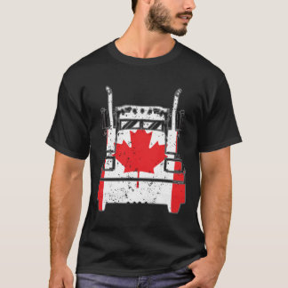 Canadian Trucker Canada Flagga Truckers T Shirt