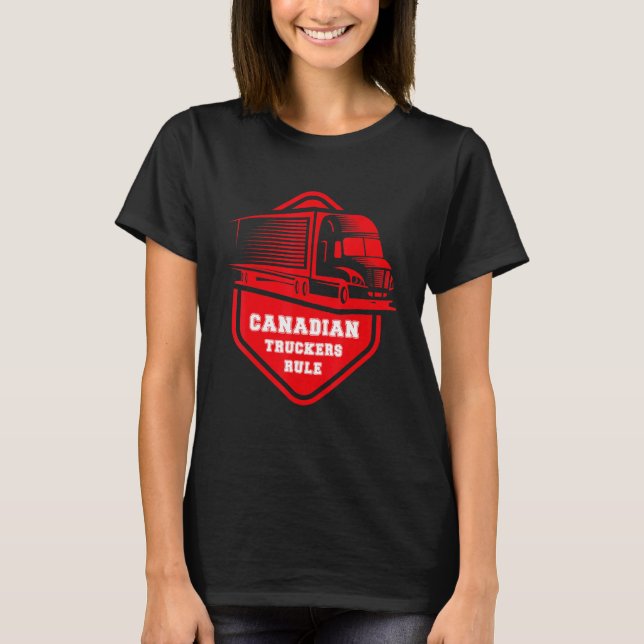 Canadian Truckers Rule Freedom 2022 stöder vår T T Shirt (Framsida)