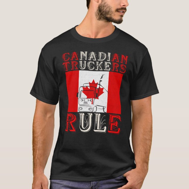 Canadian Truckers Rule T Shirt (Framsida)