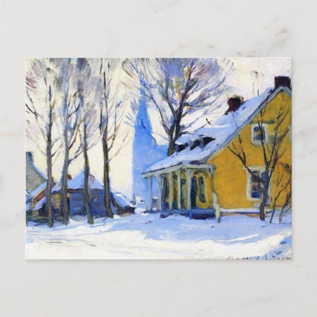 Canadian Village. Grått Day Helg Vykort (Framsida)