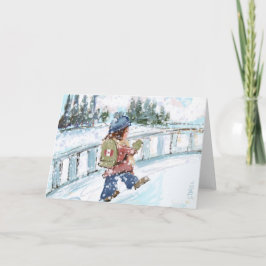 Canadian Winter Helgdag Card Tack Kort