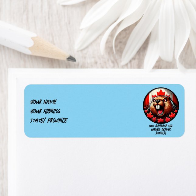 Canadian ’Wrong Beaver Donald’ Trump Returadress Etikett (Insitu)