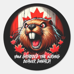 Canadian ’Wrong Beaver Donald’ Trump Runt Klistermärke